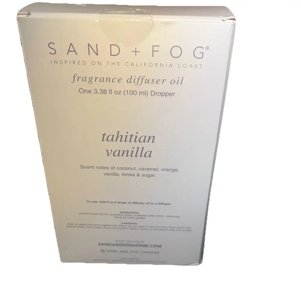 Sand + Fog Home Fragrance Diffuser Oil Tahitian Vanilla Essential Oils Jumbo 3.3
